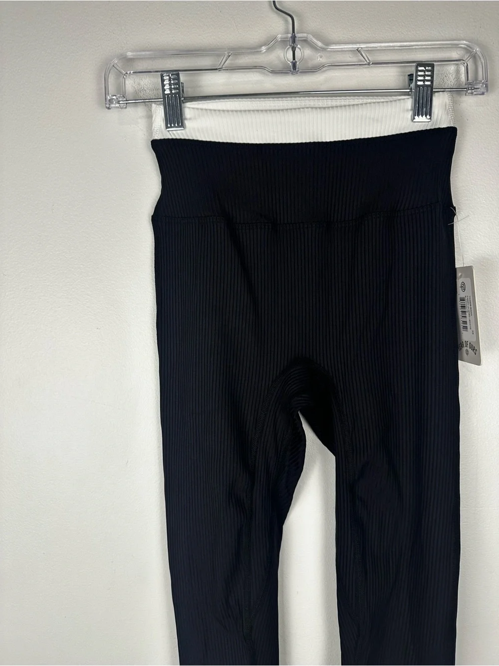 Year of Ours Black and White Ribbed Layered Leggings Women’s Sz XS NWT